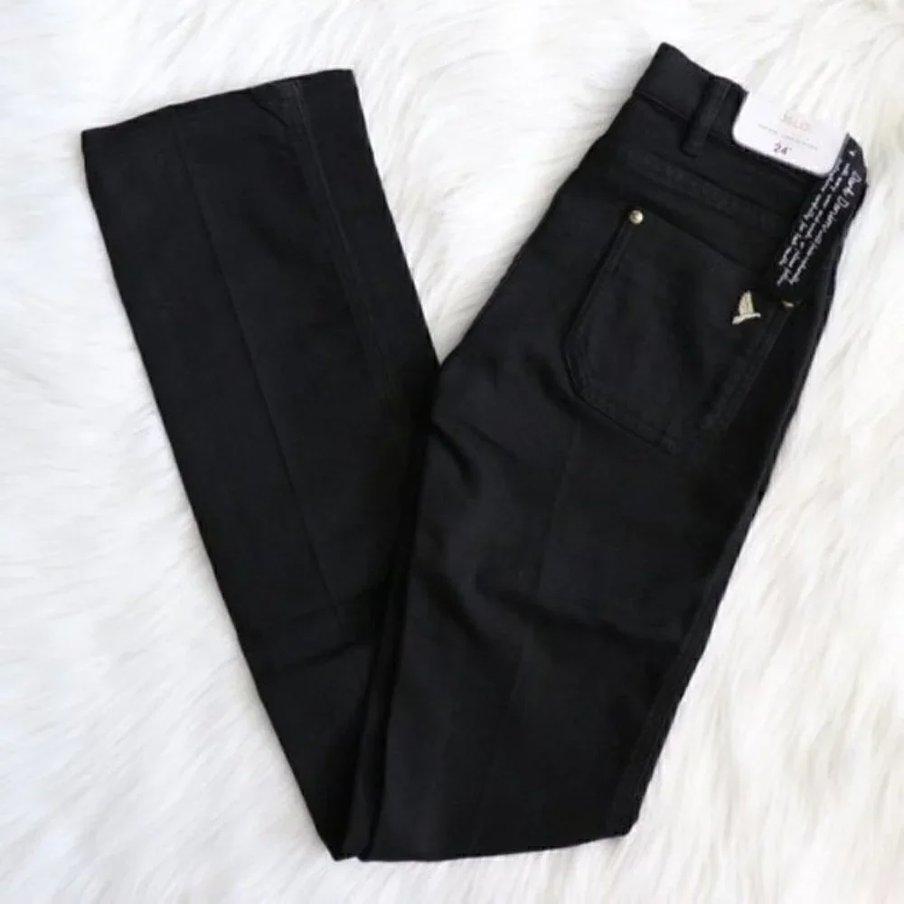 NEW Anthropologie M.i.H Oslo Slim Fit Black Long Jeans Size 24